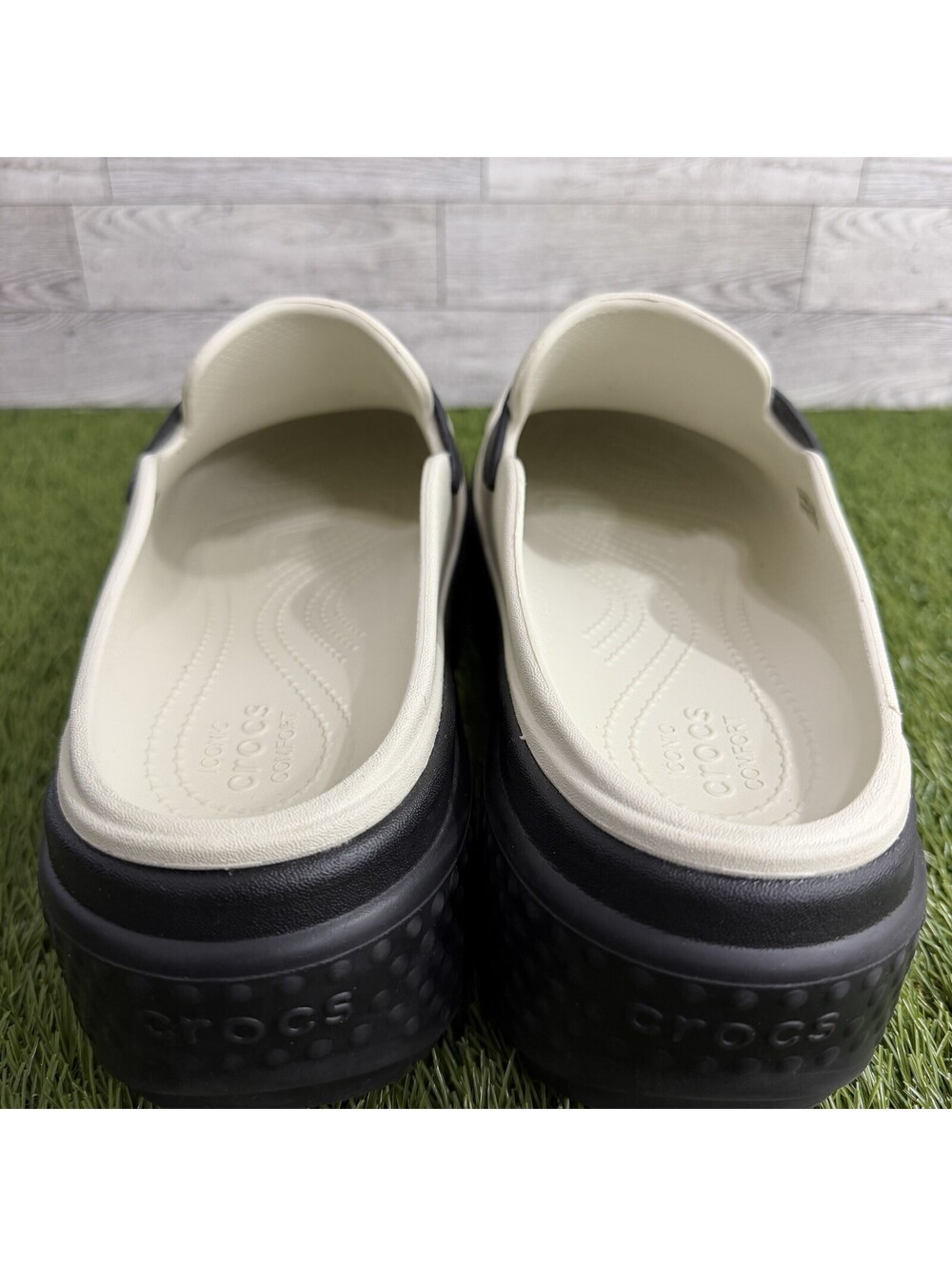 Crocs Stomp Loafer White Black Chunky Platform Penny Loafer Women’s Size 9 - Picture 5 of 9